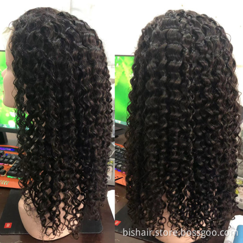 Deep Curly HD Lace Frontal Wig Peruvian Deep Curly Wave Human Hair Full lace Wig 180% Density Wig